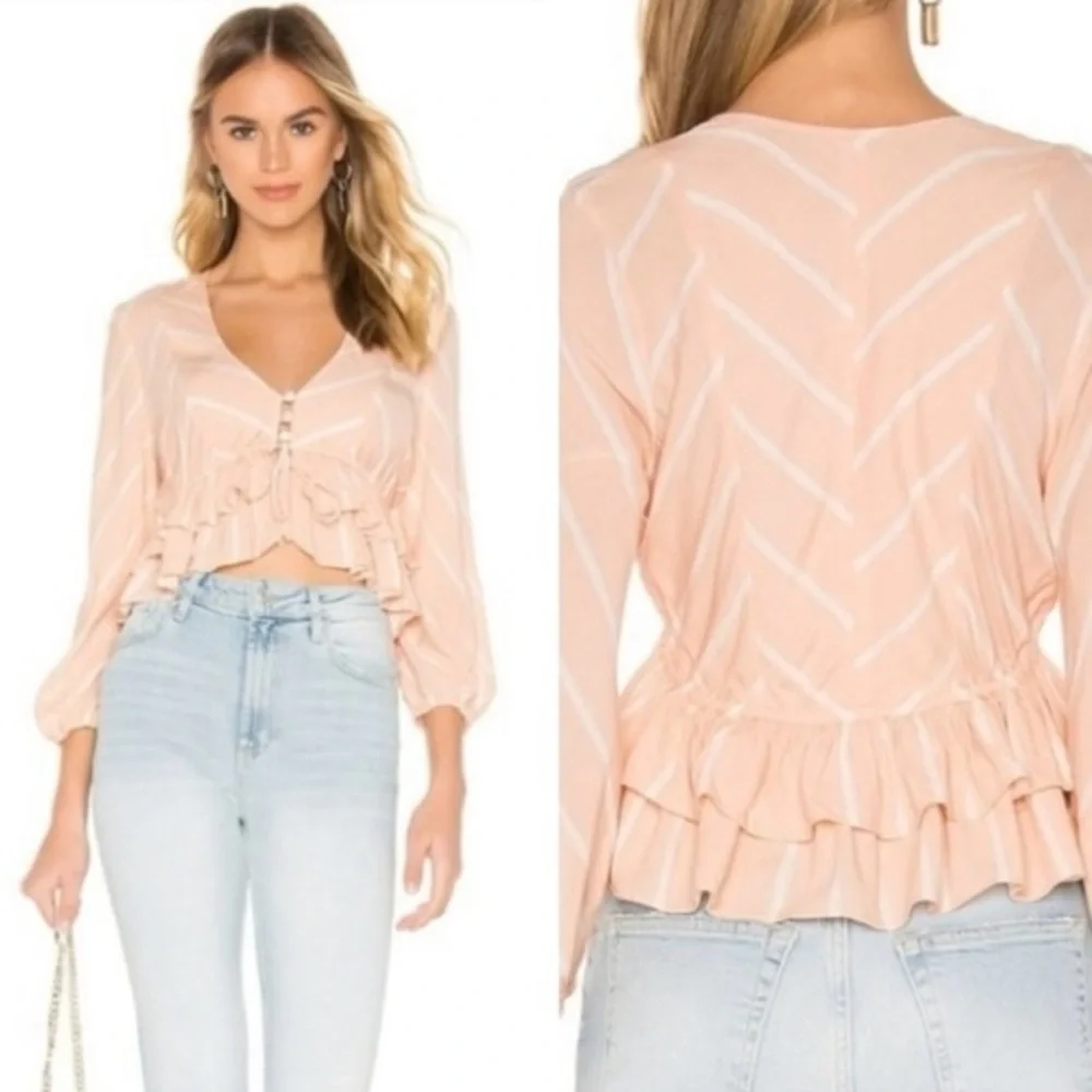 Free People Samifran Long Sleeve Top-Peach